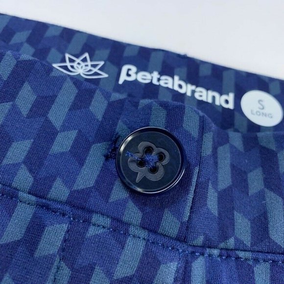 Betabrand Womens Bootcut Pants Blue Chevron S New - Picture 4 of 12